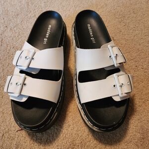 Madden Girl White Slide Sandals